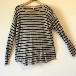 Joie Gray Black Striped Shirt